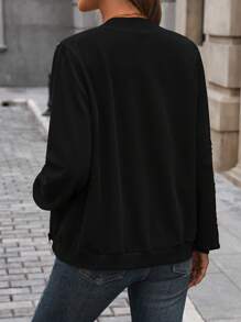 Chiquease Embroidered Floral Casual Zip-Up Jacket