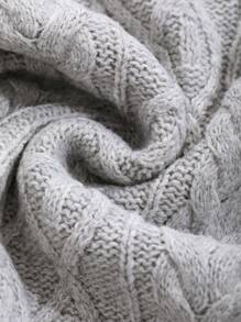 DAZY Plain Loose Long Sleeve Crew Neck Sweater For Women - Grey - View 8