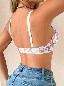 3pcs/Pack Women's Round Printed Comfortable Bra Set - Multicolor - View 2