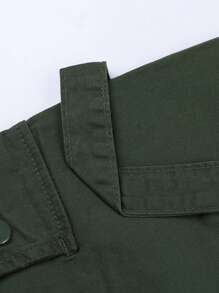 NVFelix New Retro Y2K Cargo Pants For Women - Stretch Flap Pocket Design, Streetwear Style (Fall Clothes) - 軍綠色 - 查看 8