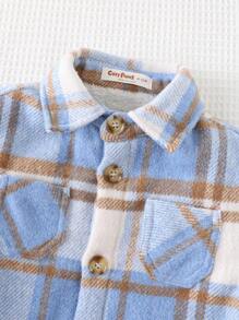 Cozy Pixies Baby Jungen bunter karierter Wollmantel mit Tasche und Kragen, Langarm, für Weihnachten