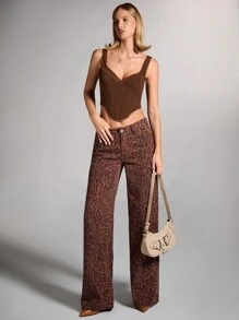 SHEIN BAE White Lace Camisole Top For Women, White Bra, Women Bra, Fall/Autumn - Brown - View 5