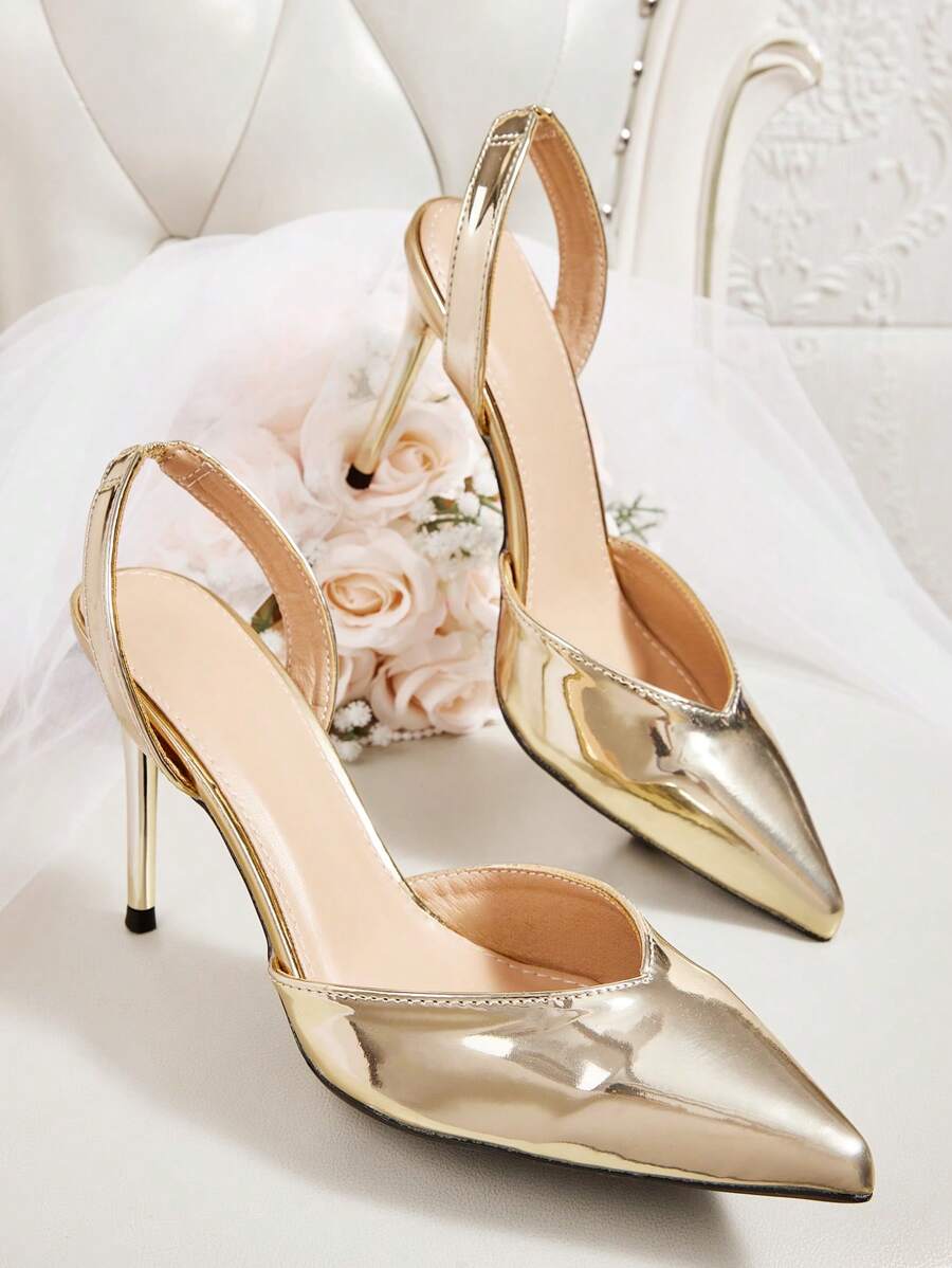 CUCCOO HITCHD Women's Pointed Toe High Heel Shoes For Party & Occasion - Champagne - View 1