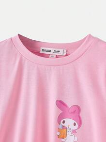 HELLO KITTY AND FRIENDS | SHEIN 青少年女孩夏季休闲短袖 T 恤