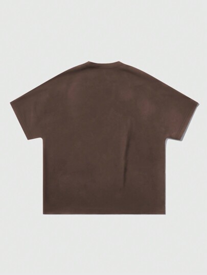 Grunge Punk Camiseta de manga corta holgada con estampado gráfico retro de calle, de verano para hombres