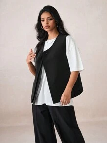 Manfinity VCAY Men's Slim Fitted Relaxed Fit Casual Suit Vest - Black - View 5