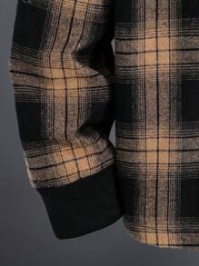 2 piezas Conjunto de camisa de manga larga a cuadros y cárdigan con capucha con pantalones largos para niños adolescentes, otoño/invierno