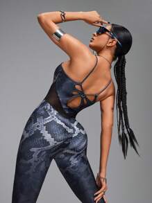 Innovista Bộ đồ liền thân thể thao hở lưng in hình động vật, nâng mông, trang phục, bộ đồ liền thân cho phụ nữ, yoga, phòng tập thể dục, người đi xe đạp, vải thun, khoét rỗng, đường cong gợi cảm, thiết kế cắt 3D, trang phục mùa thu - Nhiều màu - Xem 9