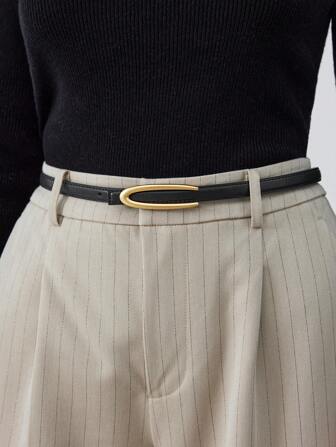 MOTF PREMIUM 1PC WOMEN BASICS SMOOTH BUCKLE SKINNY WAIST BELT, SUITABLE FOR WORK DAILY COMMUTE