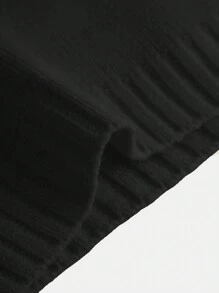 SHEIN Girlism 少女露肩喇叭袖短款针织毛衣，秋冬款 - 黑色 - 查看 3