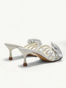 CUCCOO CHICEST Women High Heel Black Round Toe Floral Strap Sandals - White - View 4