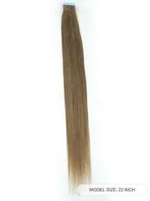 20pcs Straight Tape In 100% Human Hair Extension For Salon Silky Seamless Invisible 8# Light Cool Brown For Thin Hair Woman Natural Look Top Quality Dark Brown Color Tape In Hair Tape Ins Hair Extensions - S8 - View 3