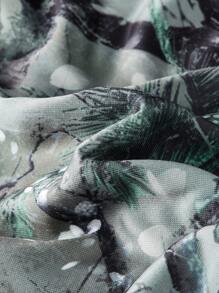 Manfinity VCAY Men's Loose Fit Digital Print Long Sleeve Hooded Sweater - Green - View 4