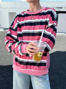 INAWLY Sudadera casual de mujer con rayas, top de manga larga para otoño - Multicolor - Ver 7