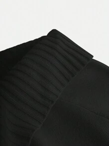 SHEIN Girlism 少女露肩喇叭袖短款针织毛衣，秋冬款 - 黑色 - 查看 4