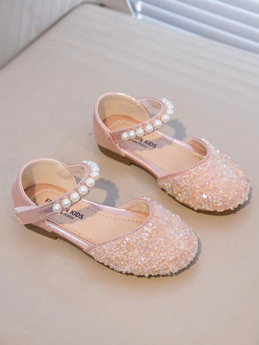 Infant/Toddler Girls Flat Shoes Princess Crystal Shoes For Spring And Autumn - Pink - View 1