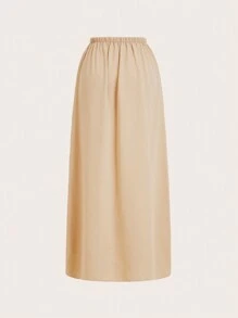 SHEIN Privé 2 件套女士休闲浪漫 V 领灯笼袖衬衫和高腰抽绳裙套装