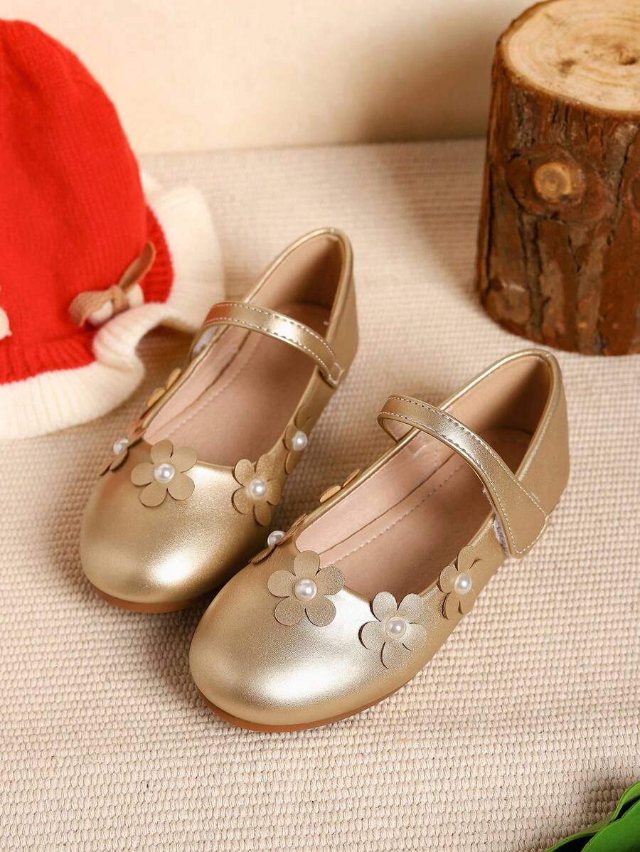 1 Pair Beautiful Floral Girls Spring/Autumn Flat Student Shoes
