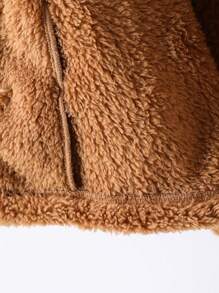 Baby Boy Winter Fashion Essential - Classic Brown Double-Faced Fleece Double-Breasted Lapel Mid-Length Coat - Coffee Brown - View 7