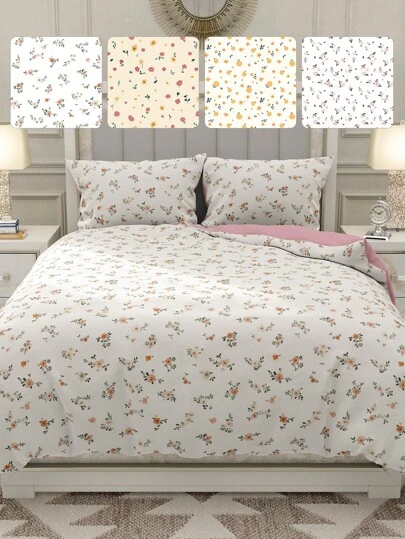 2/3 piezas Juego de Funda Nórdica Floral, Suave y Cómodo, Elegante Patrón Floral, Adecuado para el Hogar, Dormitorio, Vida Moderna, Todas las Estaciones, Estudiantes, Adultos, para Cama Individual, Cama Gemela, Cama Completa, Cama King, Cama Queen, Decoración de Otoño, Decoración de Habitación, Vuelta al Colegio, Útiles Escolares