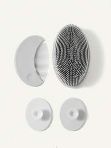 Cozy Pixies Cozycub 4pcs Bathroom Accessories Set: Comb + Silicone Brush - Grey - View 7