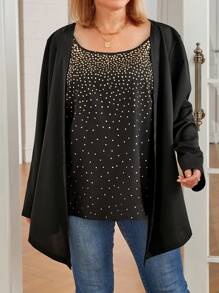 Lässiges Hemd in Große Größen mit zufälligem Muster und weiter Passform, Herbst - Verschiedenfarbig - Übersicht 3