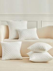 1 件装装饰条纹抱枕套，适用于沙发、客厅、沙发床家居装饰 - 白色 - 查看 7