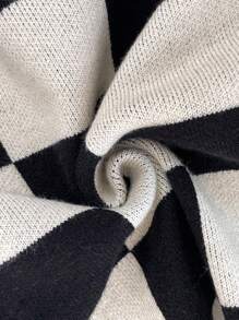 Chiquease Elegante y estiloso suéter de punto ajustado a la cintura con diseño de cuadros, diseño elegante para otoño/invierno, jersey de punto de otoño - Multicolor - Ver 8