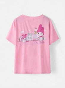HELLO KITTY AND FRIENDS | SHEIN 青少年女孩夏季休闲短袖 T 恤