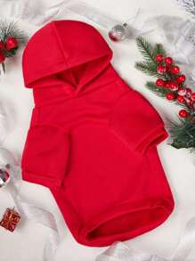 PETSIN 1pc Pet Reindeer Themed Fleece Sweatshirt, Christmas