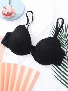 舒适透气聚拢文胸，带钢圈和无缝薄罩杯