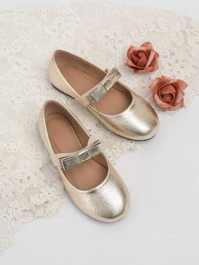 Fashion Performance Dance Shoes, New Flat Shoes For Girls With Bow Decor