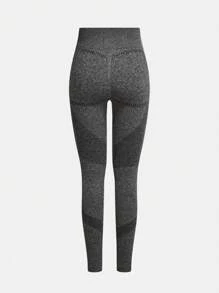 SHEIN Tween 女孩灰色长袖上衣和裤子运动服套装，瑜伽弹力舒适透气吸湿排汗时尚风格，适合锻炼、跑步、骑自行车