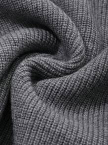 DAZY Áo len dài tay cổ cao, vai trễ, màu trơn, dáng rộng, thường ngày cho nữ, quần áo mùa thu - Xám - Xem 10