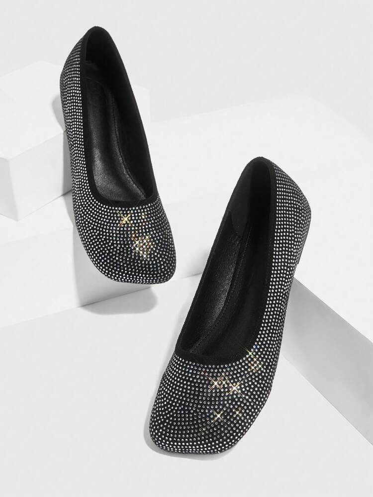 CUCCOO DOLLMOD Outdoor Women's Flat Suede Fabric Crystal Decorated Slip-On Casual & Party Loafers