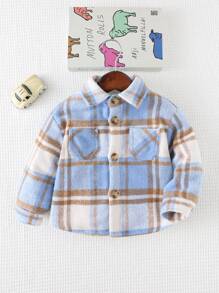 Cozy Pixies Baby Jungen bunter karierter Wollmantel mit Tasche und Kragen, Langarm, für Weihnachten