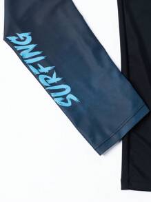 Manfinity KASUA 男士圆领长袖字母印花休闲冲浪 T 恤