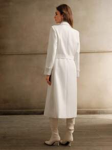 Anewsta Women's Pearl & Jewelry Textured Regular Jacket - White - View 2