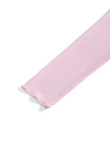Teen Girl Casual Elastic Solid Color Umbrella Hem Long Sleeve Dress, Spring And Autumn - Pink - View 4