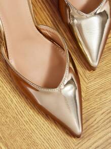 CUCCOO HITCHD Women's Pointed Toe High Heel Shoes For Party & Occasion - Champagne - View 3