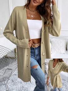 SHEIN Unity Khaki Strappy Button Front Shirt - Khaki - View 1
