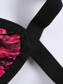 Men's Snake Skin Print Sexy Thong Briefs - Multicolor - View 5