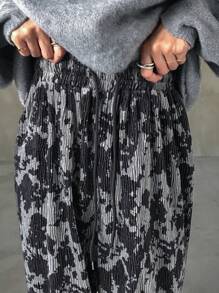 FRIFUL Women's Loose Drawstring Waist Ombre Color Block Casual Pants Fall,Winter - Multicolor - View 8