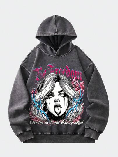 Street Life Herren Vintage Gewaschen Destroy Hoodie, Streetwear