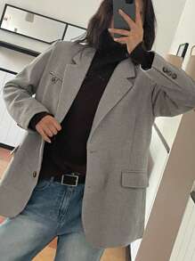 DAZY Chaqueta de blazer casual para mujer para otoño e invierno