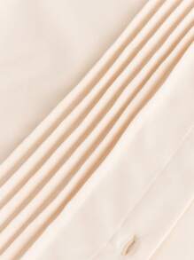 SHEIN 少女编织学院风荷叶边长袖校园衬衫 - 杏色 - 查看 3