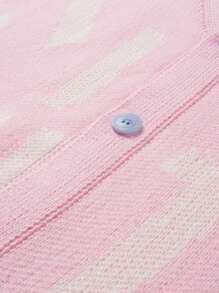 Manfinity Hypemode 男士正面纽扣长袖衬衫，简单字母印花，休闲日常穿着