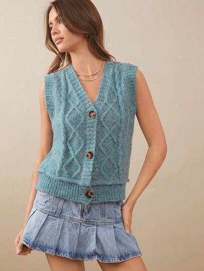 WESTFADE 粗针织毛衣背心