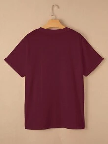 SHEIN LUNE Colorful Space Astronomy Solar System Planets Satellite Mars Graphic Cute Short Sleeve T-Shirt - Purple - View 2