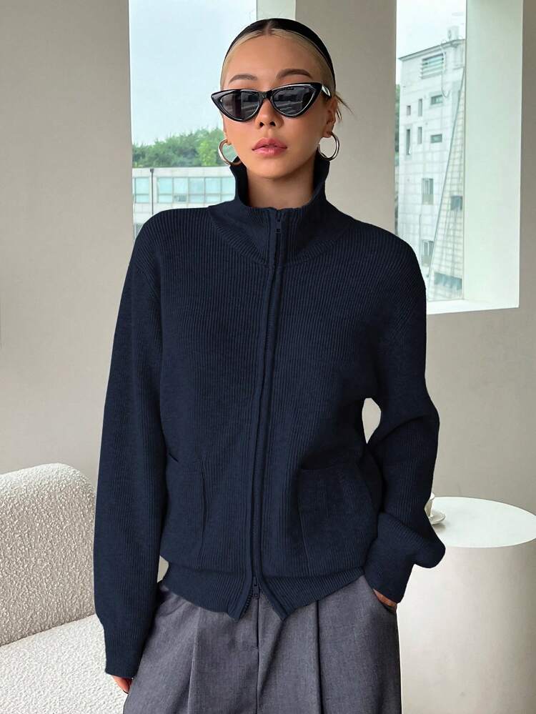 Women Plain Zip-Up Long Sleeve Casual Blouse,Fall Clothes Jacket